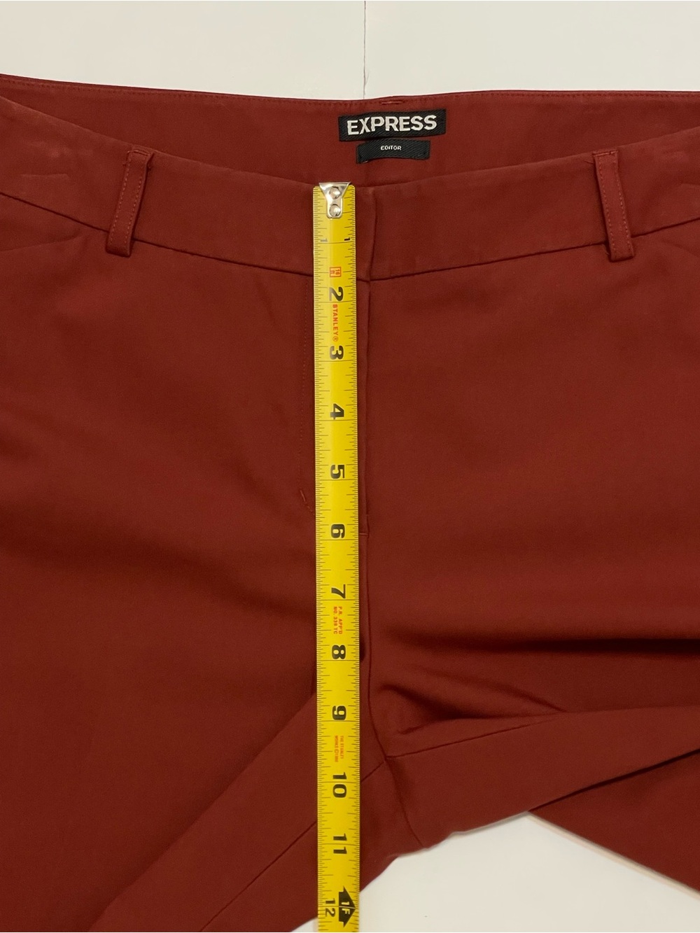 Express Editor Dress Pants Trousers Rust Red Size 12 - Picture 8 of 11